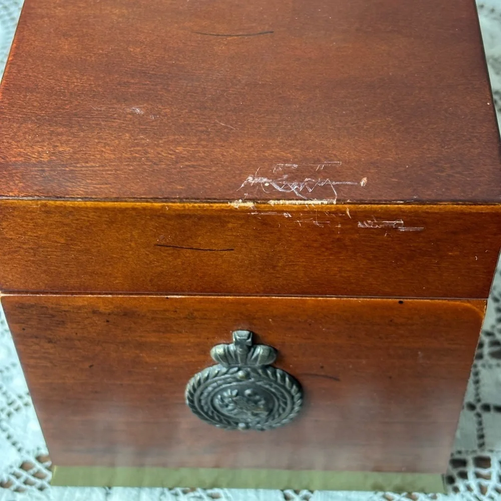 Vintage Mahogany and Brass Bombay Company Box with Medallion
